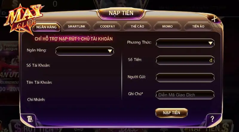 Hệ thống thanh toán nạp rút nhanh chóng, linh hoạt